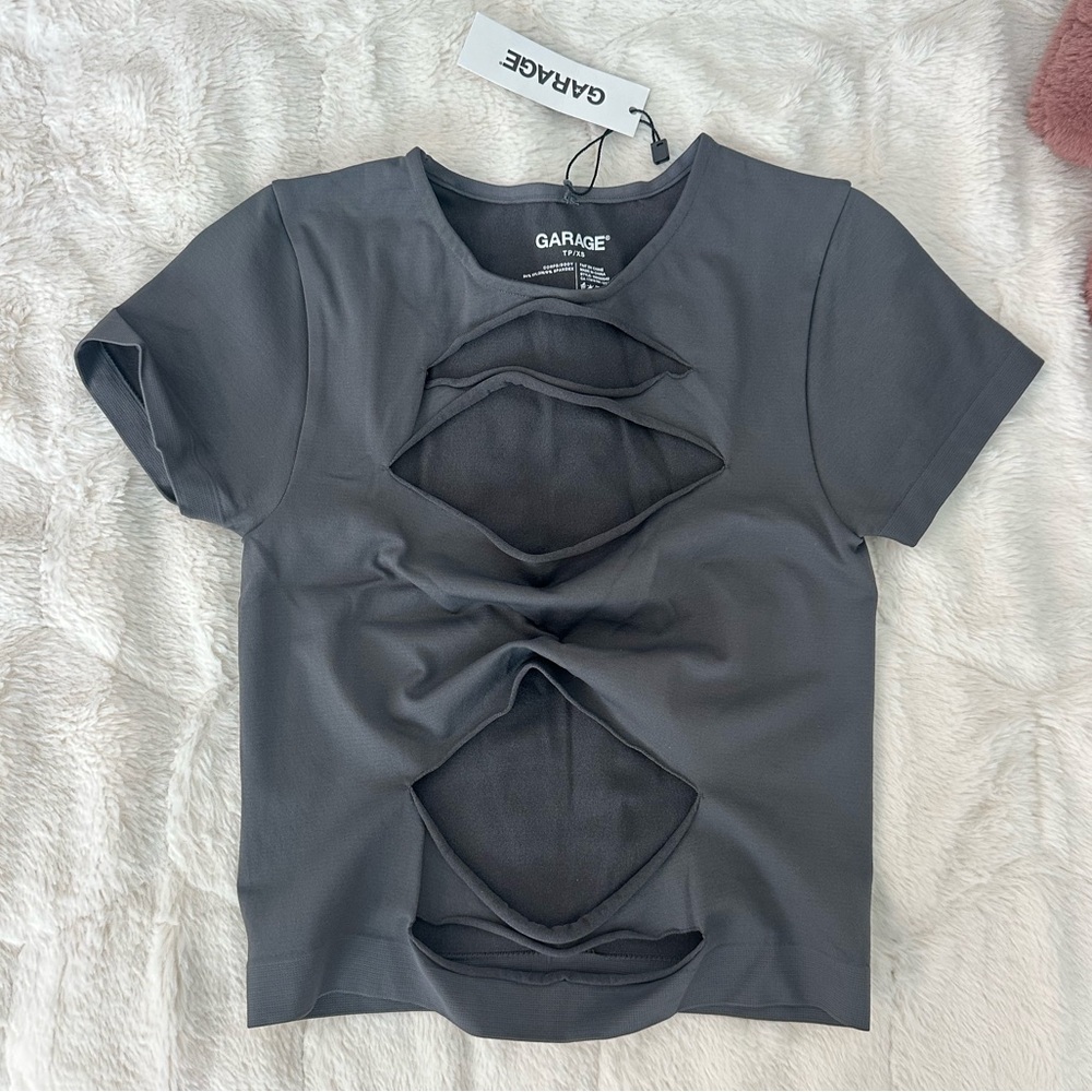 Garage Cutout Short Sleeve Top